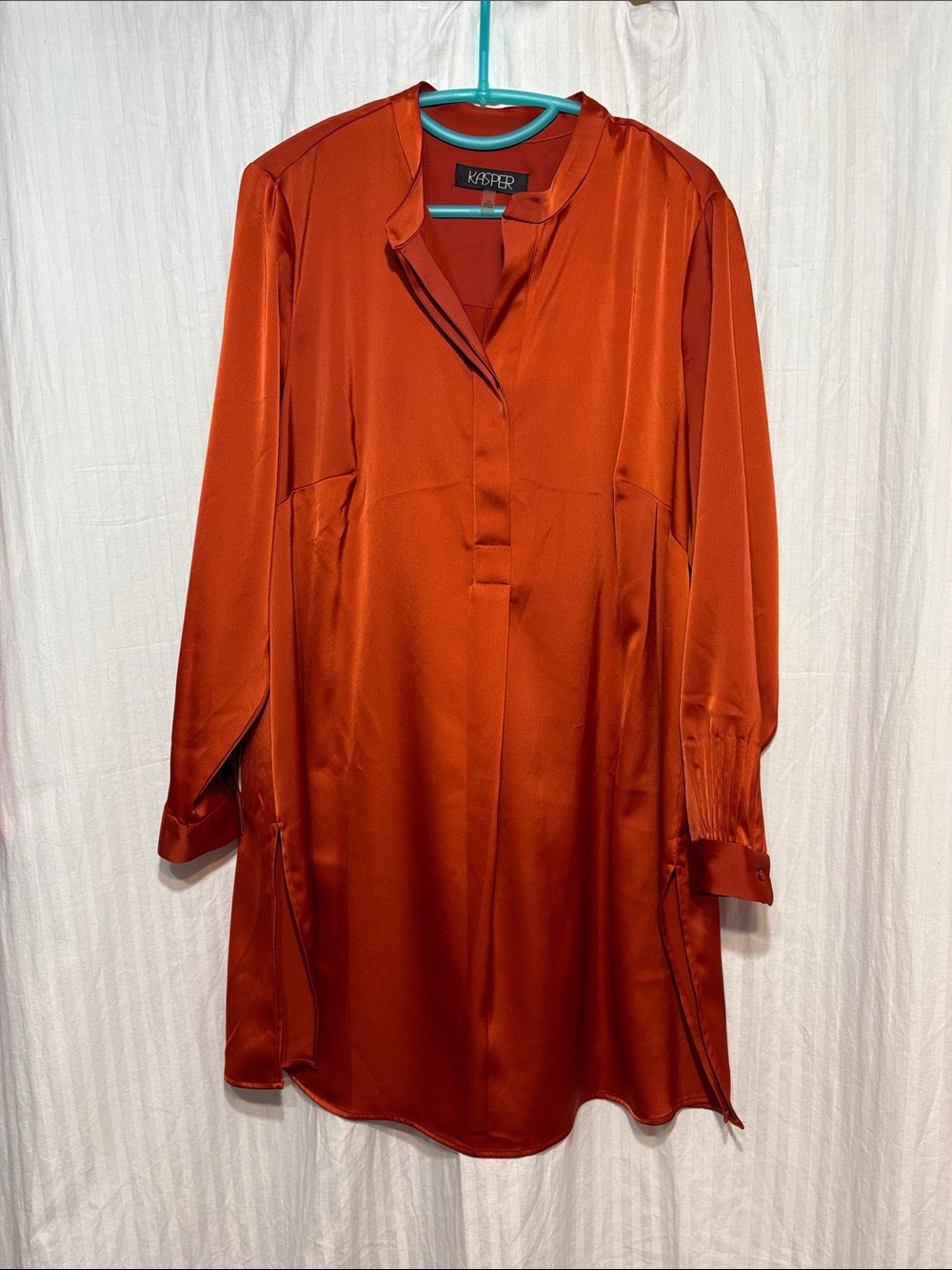 Kasper Burnt Orange Satin Tunic